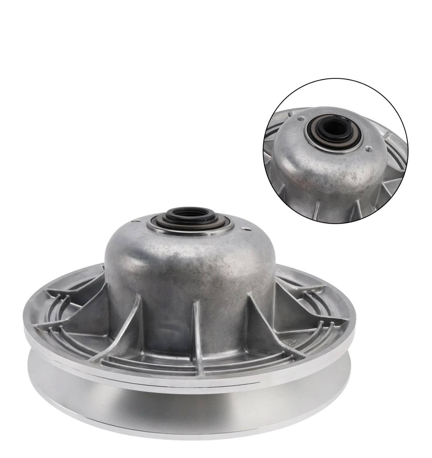 قابض مدفوع ثانوي لنظام نقل الحركة المتغير باستمرار (CVT Secondary Driven Clutch)، ويشبه إلى حد كبير القطع المستخدمة في دراجات الباجي أو الدفع الرباعي (ATV/UTV) مثل مركبات بولاريس أو كازوما. الي تخدمه التواصل ع الرقم ***********
