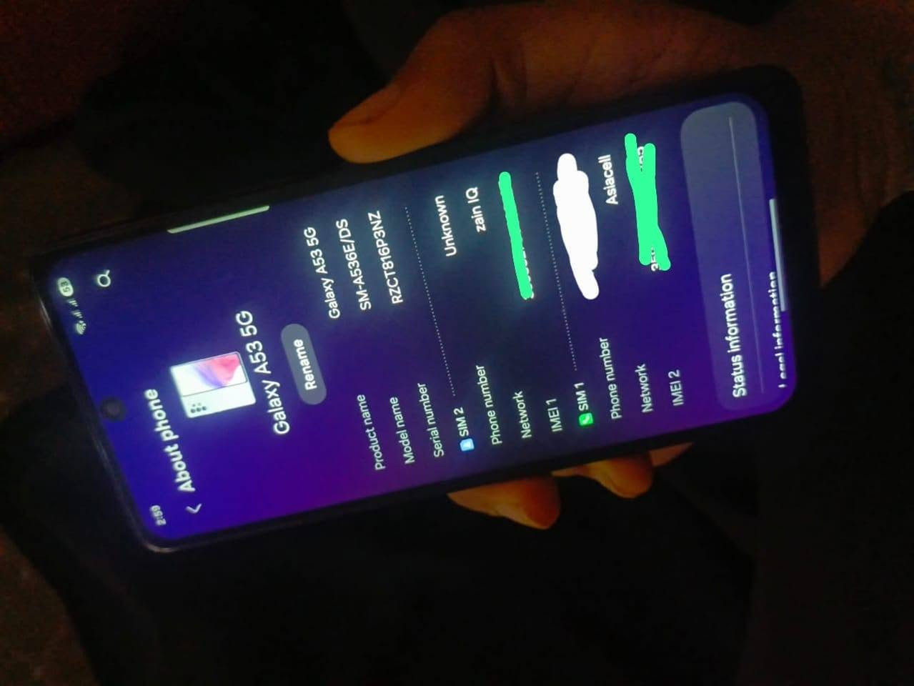 Galaxy A53 5G 
ذاكره 256  بطاريه 5000  الجهاز نضيف ومرتب فقط البصمه تحتاج برمجه لا اكثر للبيع 230 وبي مجال او   مراوس ب ايفون حسب القناعه تواصل خاص او على الرقم بي واتساب***********
