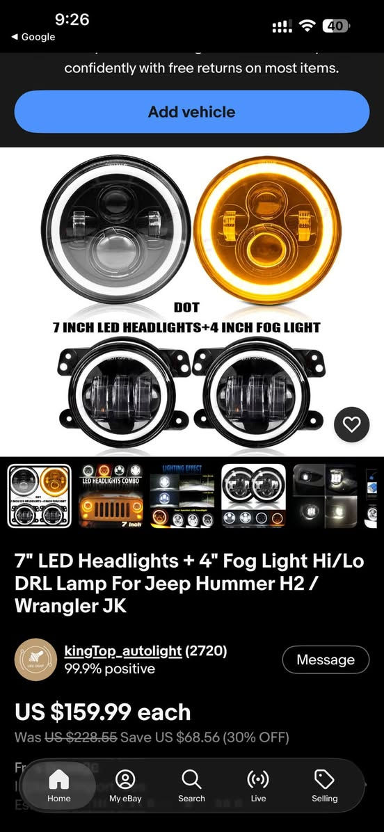 لايتات • هامر وجيب • ٧ إنش LED