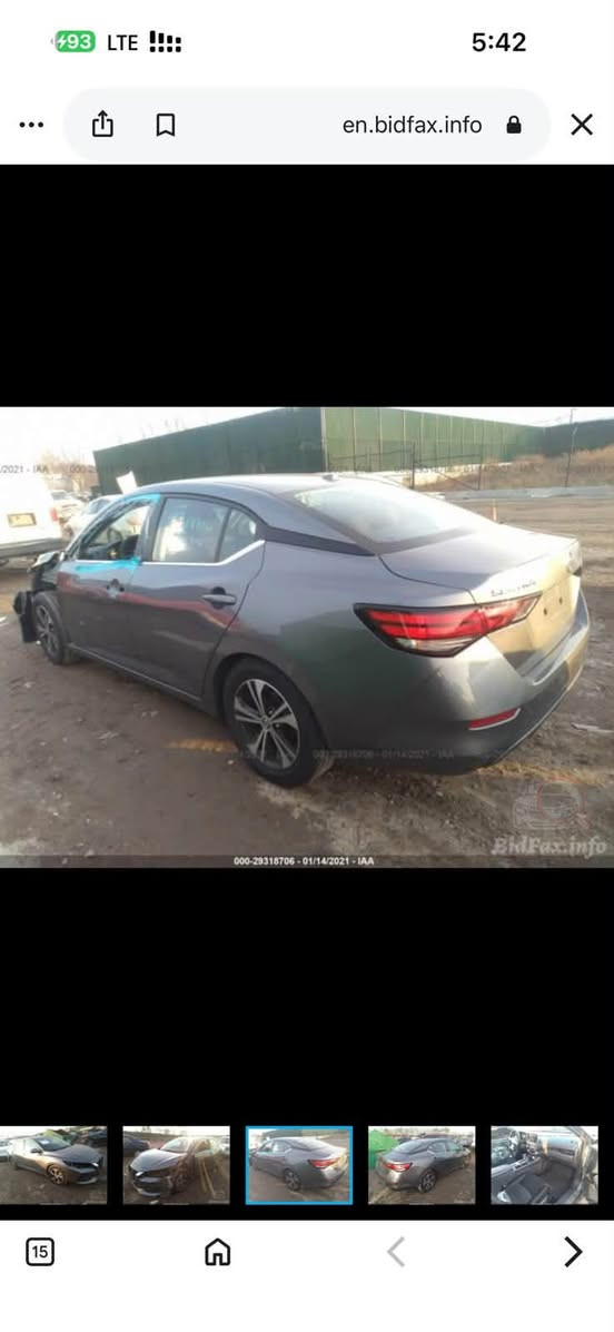 🚘 للبيع نيسان سنترا 2020 SV
✨ مواصفات SV

📍 الممشى: 125 ألف كم

📸 صورة الحادث موجودة ضمن الصور

🔍 الفحص متاح للجادين

💰 السعر: 120

📱 واتساب: ***********

📞 اتصال: ***********

نص مكتوب في الصور:
- 93 LTE 5:42 en.bidfax.info 000-29318706 - 01/14/2021 - IAA 15
- 93 LTE 5:42 en.bidfax.info 000-29318706 - 01/14/2021 - IAA BidFax.info 7 RE 6526 miles 15