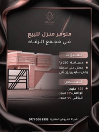 مجمع الرفاه • ٢٥٠م • مطل على حديقة