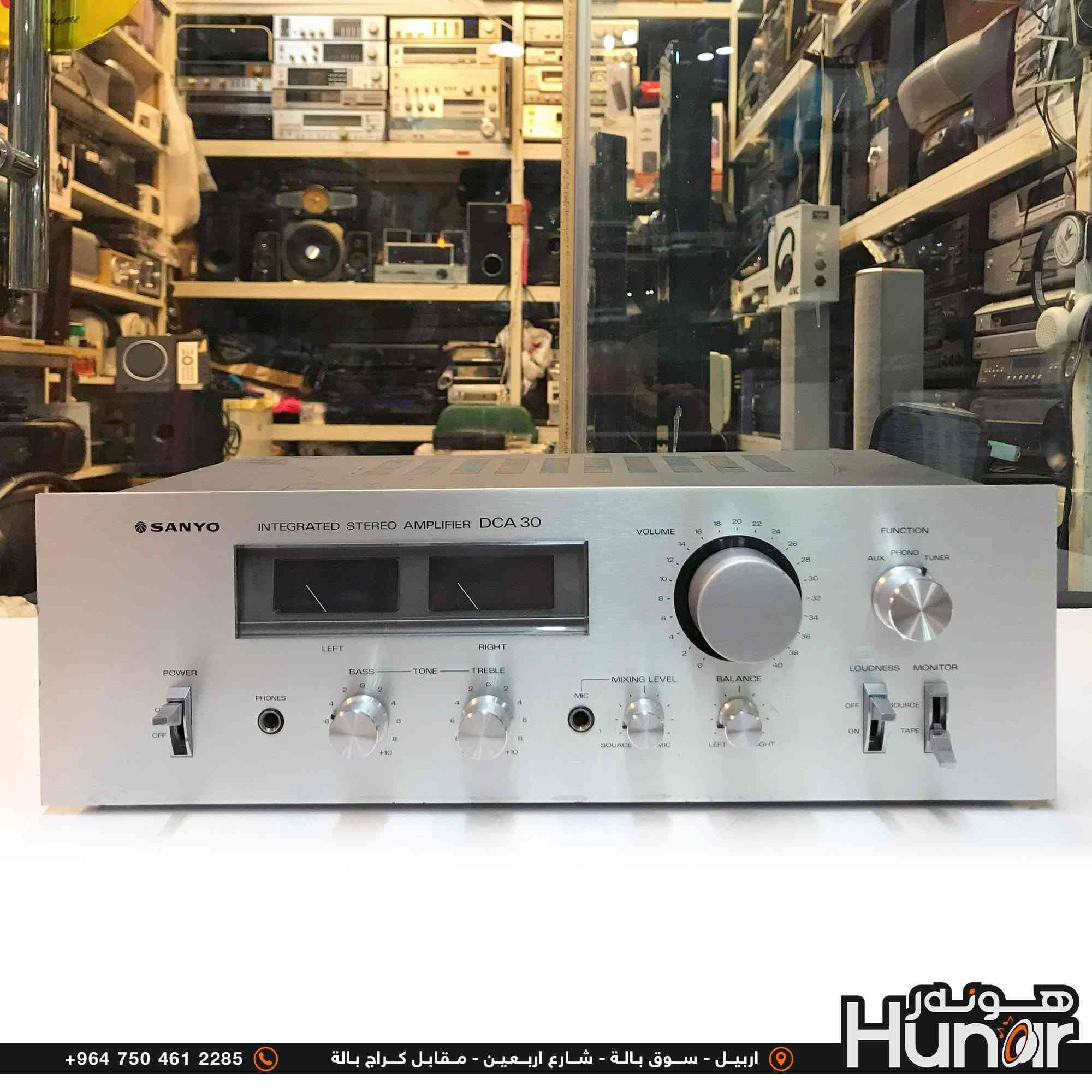 SANYO MODELDCA 30 INTEGRATED STERIO AMPLIFIER SILVER FACE
MADE IN JAPAN
           ......... ســـعـــر ( ۱۸۰ ) ٲلــــــــف.............
( کوردی • عربي )

🟢توصيل موجود الي جميع المحافضات
🟡گەياندن هەیە بۆ هەموو شوێنێک

🟠مــعـرض هــونـەر
🔸للـصوتــیات(امبلیفایر• سماعة• رادیو• انتیك• مایكروفون)
🔸عــنـوان• اربیل سوق بالة • شارع اربعین
🔸مـوبایـل• ***********
                   ***********

🔵پـێـشانـگای هــونـەر
🔹بۆ ئامێری دەنگی و کارەبایی(ئیمپلیفایر• سەماعە• ڕادیۆ• مایکرۆفۆن)
🔹ناونیـشان• هەولیر • بازاری لەنگەی ٤۰م
🔹مـــۆبـایـل• 
***********
***********

•••••••••••••••••••••••••••••••••••••••••••••••••••
#iraq #kurdistan #duhok #zaxo #hawler #karbala #slemani #erbil #baghdad #kurd #kurdish #akre  #karkuk #kuwait #najaf
#amplifier #audio #subwoofer #sound #music #audiophile #bass #stereo #amplifiers #speaker #soundsystem #speakers
#اربيل #العراق #بغداد

نص مكتوب في الصور:
- +964 750 461 2285 اربيل - سوق بالة - شارع اربعين - مقابل كراج بالة Hunar
- +964 750 461 2285 اربيل - سوق بالة - شارع اربعين - مقابل كراج بالة هونر Hunor
- 10cm 40cm 23cm +964 750 461 2285 اربيل - سوق بالة - شارع اربعين - مقابل كراج بالة هونر Hunor
- +964 750 461 2285 اربيل - سوق بالة - شارع اربعين - مقابل كراج بالة