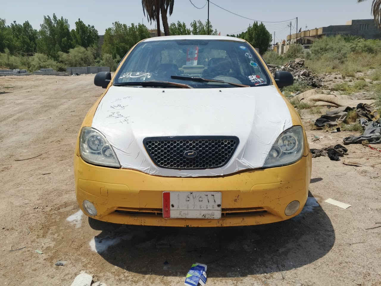 السلام عليكم طيبه مديل 2015مكفوله من الضربه مكينه كير تخم تاير حداديه جاهزه رقم بصره (أ)) تحويل غرمات مصفره لسعر23وبيها مجال الاتصال عل رقم ***********المكان البصره 
***********
