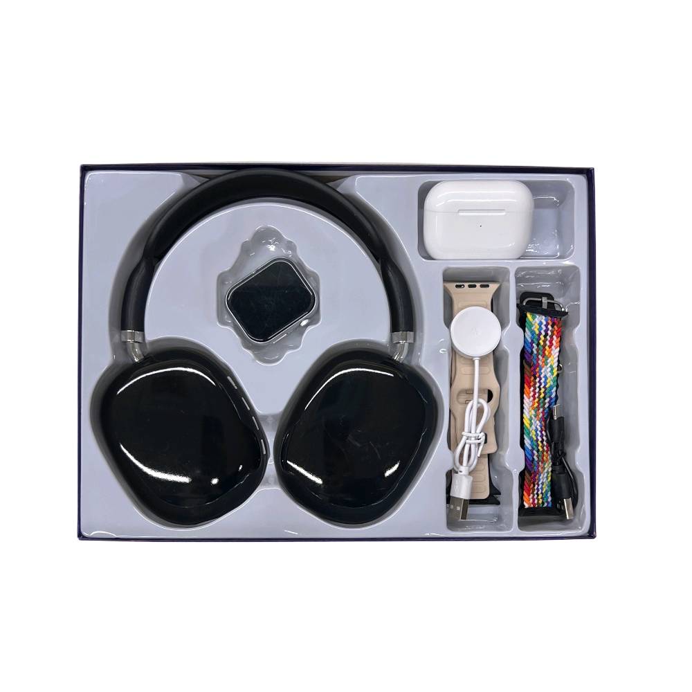بوكس ساعة لمس وسماعة وايربود موديل Z-3437

ROCK-450 Smart Wristband + TWS Earbuds – سوار ذكي مع سماعات لاسلكية

سوار ذكي عملي يجمع بين شاشة كبيرة عالية الدقة وسماعات لاسلكية بتصميم TWS داخل نفس العلبة، مناسب للاستخدام اليومي وتتبع النشاطات الأساسية.

• شاشة Ultra Large High Definition لعرض البيانات بوضوح

• يدعم الاتصال عبر Bluetooth (إصدار 5.3 في السماعات)

• قياس عدد الخطوات والسعرات الحرارية والمسافة

• أوضاع رياضية: مشي، جري، ونط الحبل

• استقبال إشعارات المكالمات والرسائل

• سماعات لاسلكية تدعم اللمس للتحكم بالمكالمات والموسيقى

• إمكانية استخدام السماعات بشكل منفصل أو معًا (TWS)

الساعة الذكية:
• نظام التشغيل المدعوم: Android 5.0 فأعلى / iOS 9.0 فأعلى
• البلوتوث: Bluetooth 4.0
• نوع البطارية: Lithium Polymer
• نطاق درجة الحرارة التشغيلية: ‎-10°C إلى 50°C
• الحساسات: مستشعر تسارع إلكتروني

السماعات اللاسلكية:
• إصدار البلوتوث: 5.3 + EDR (استهلاك منخفض للطاقة)
• تردد البلوتوث: 2.4GHz
• مدى الاتصال: 15–25 متر
• سعة بطارية علبة الشحن: 300mAh
• سعة بطارية السماعة: 30mAh لكل سماعة
• وقت تشغيل الموسيقى: 2–3 ساعات
• وقت المكالمات: حوالي 4 ساعات
• زمن الشحن: حوالي 1 ساعة
• جهد الشحن: 5V

محتويات العلبة:
• ساعة ذكية ROCK-450
• 4 سوارات
• زوج سماعات لاسلكية TWS
• علبة شحن للسماعات
• كابل شحن
• دليل استخدام