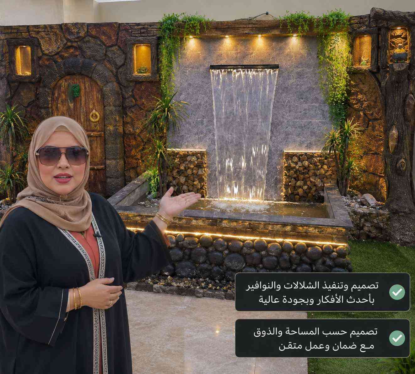سيده من بابل اعمل انواع الشلالات الثابتة والمتحركة واجمل الشوايات ونحت جداريات واجمل الفطر وارتب ديكورات وعرانيص ومحجرات وكل مايخص الحدائق والشاليهات والمتنزهات
tiktok.com/@naforat_manzl
*********** حلة, بابل

نص مكتوب في الصور:
- Samsung Dual Camera تم التقاط بواسطة Galaxy A30 الخاص بي
- تصميم وتنفيذ الشلالات والنوافير بأحدث الأفكار وبجودة عالية تصميم حسب المساحة والذوق مع ضمان وعمل متقن
- بحث العثور على محتوى ذي صلة 9:39 92 439 39 15 6 أم محمد Um Mohammed 20-11-2025 #المجاهده أم_محمد #العراق #بابل #متابعيي #صانعة محتوى اعمل انواع الشلالات الثابتة والمتحركة واجمل الشوايات ونحت جداريات واجمل الفطر وارتب ديكور الاينات بأسعار... المزيد إضافة تعليق...