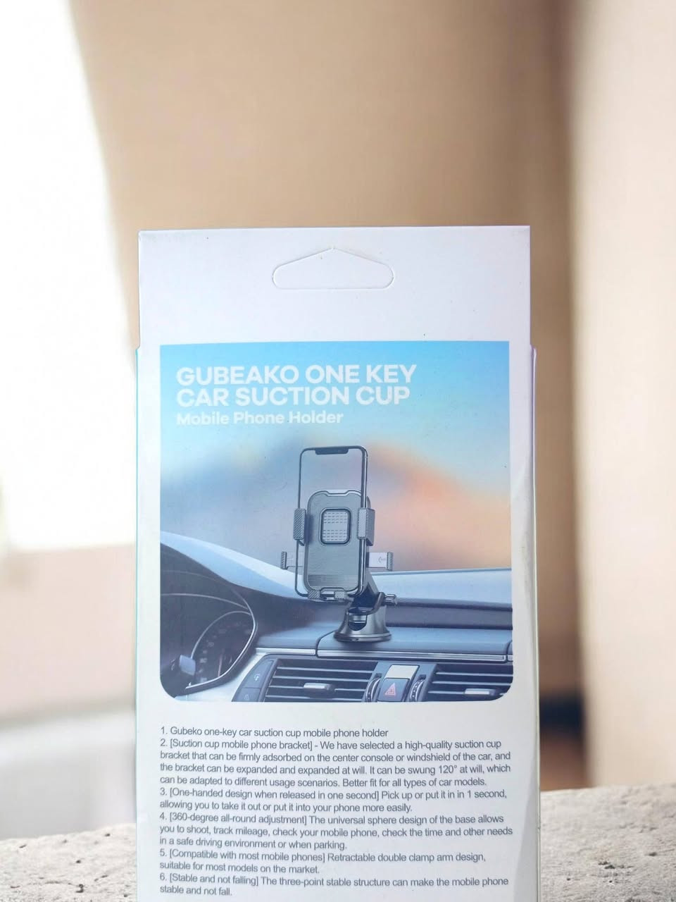 🚗 قدت سيارتك بأمان وراحة مع حامل الهواتف GUBEAKO (موديل HDS-098)! 📱

​وداعاً لمعاناة تثبيت الهاتف أثناء القيادة!
 نوفر لكم الحل الأمثل والأكثر ثباتاً مع قاعدة التثبيت الذكية من GUBEAKO.

​أهم المميزات:
​✅ نظام One-Key الذكي: يمكنك وضع الهاتف أو إزالته بضغطة زر واحدة وخلال ثانية واحدة فقط (استخدام بيد واحدة بكل سهولة).

​✅ ثبات فائق: قاعدة شفط (Suction Cup) عالية الجودة تلتصق بقوة على "التابلون" أو الزجاج الأمامي دون خوف من السقوط.

​✅ تحكم كامل 360 درجة: تصميم كروي يتيح لك تدوير الهاتف بجميع الاتجاهات للوصول لأفضل زاوية رؤية أثناء استخدام الخرائط (GPS).

​✅ حماية وأمان: هيكل ثابت ثلاثي النقاط يضمن عدم اهتزاز الهاتف حتى في الطرق الوعرة، مع أذرع جانبية مبطنة لحماية هاتفك من الخدوش.

​✅ توافق شامل: تصميم قابل للتوسيع ليناسب أغلب الهواتف الذكية المتوفرة في السوق.

للتواصل والطلبات عبر الخاص أو واتساب 📞
***********
