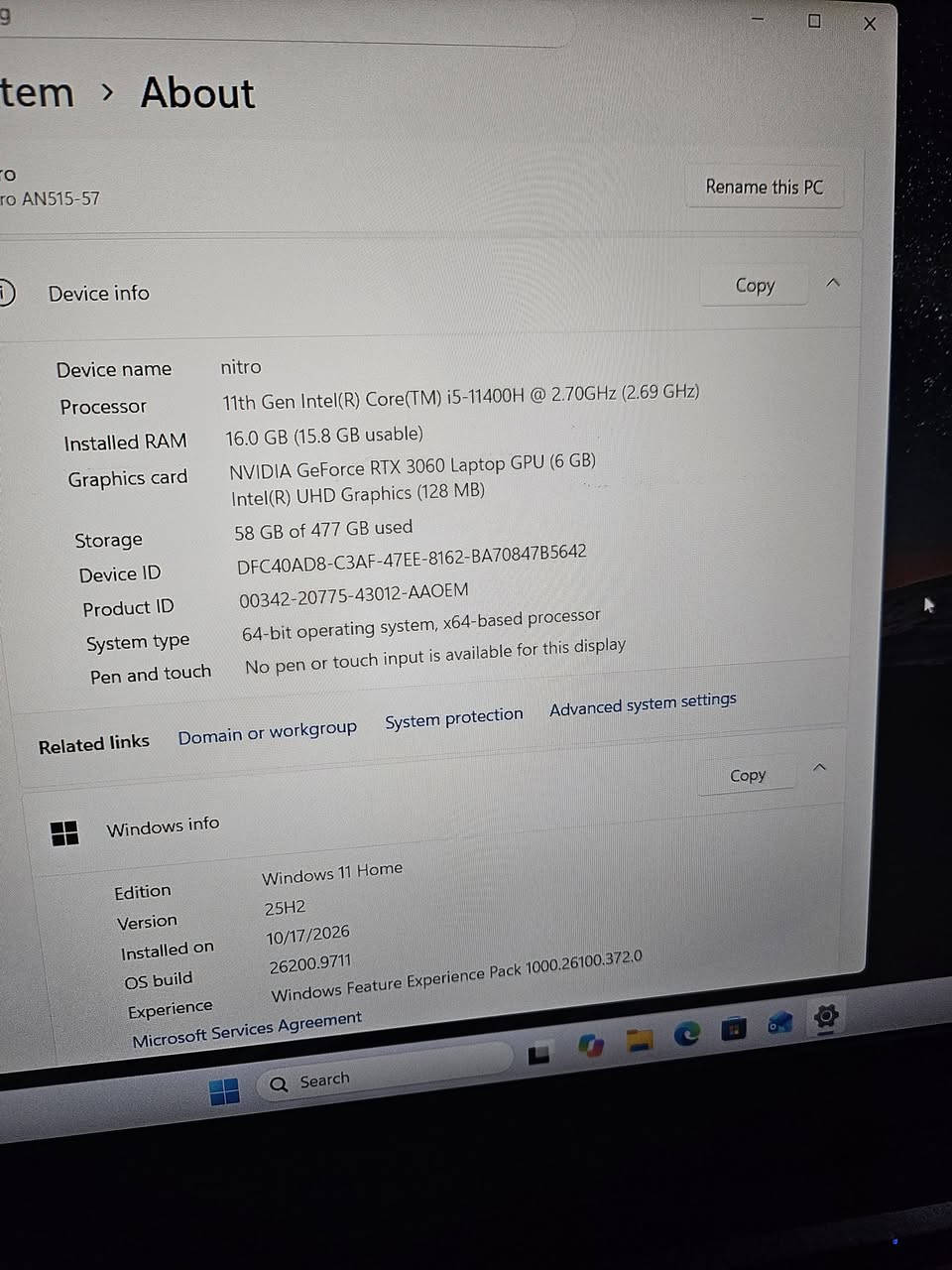 Acer Nitro 5 • RTX 3060 • رام 16GB