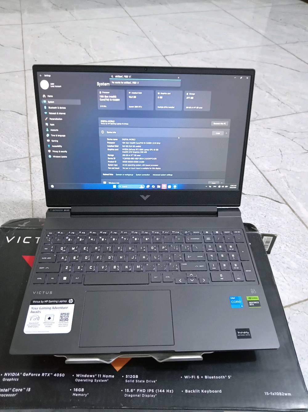 HP Victus 15 • RTX 4050 • ١٦GB رام