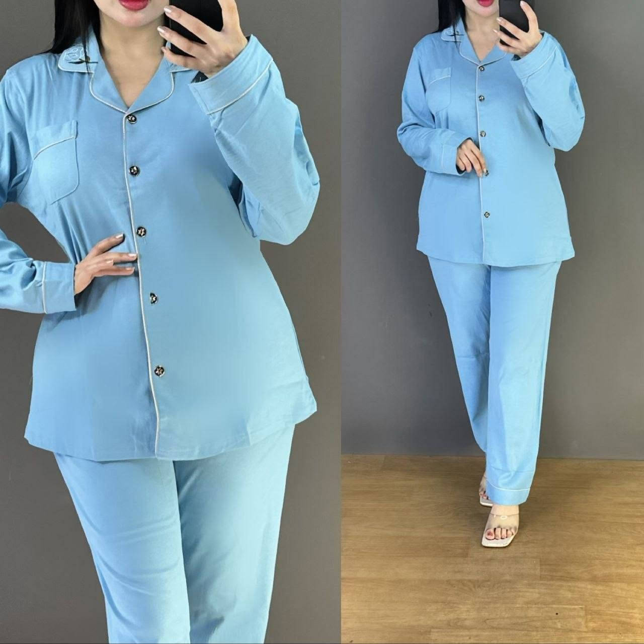 _حصرآ 

تراك  نسائي قميص دكم بهاري    

الخامه فانيلا زبده مكفول خالي من البولستر 

القياسات M. L. XL.  قالب كبير

 قياس العارضه M

سعر الدرزن  60 الف

نص درزن 30 الف
