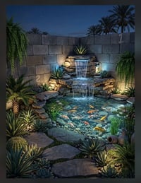 ديكورات حديقة • شلال • احواض