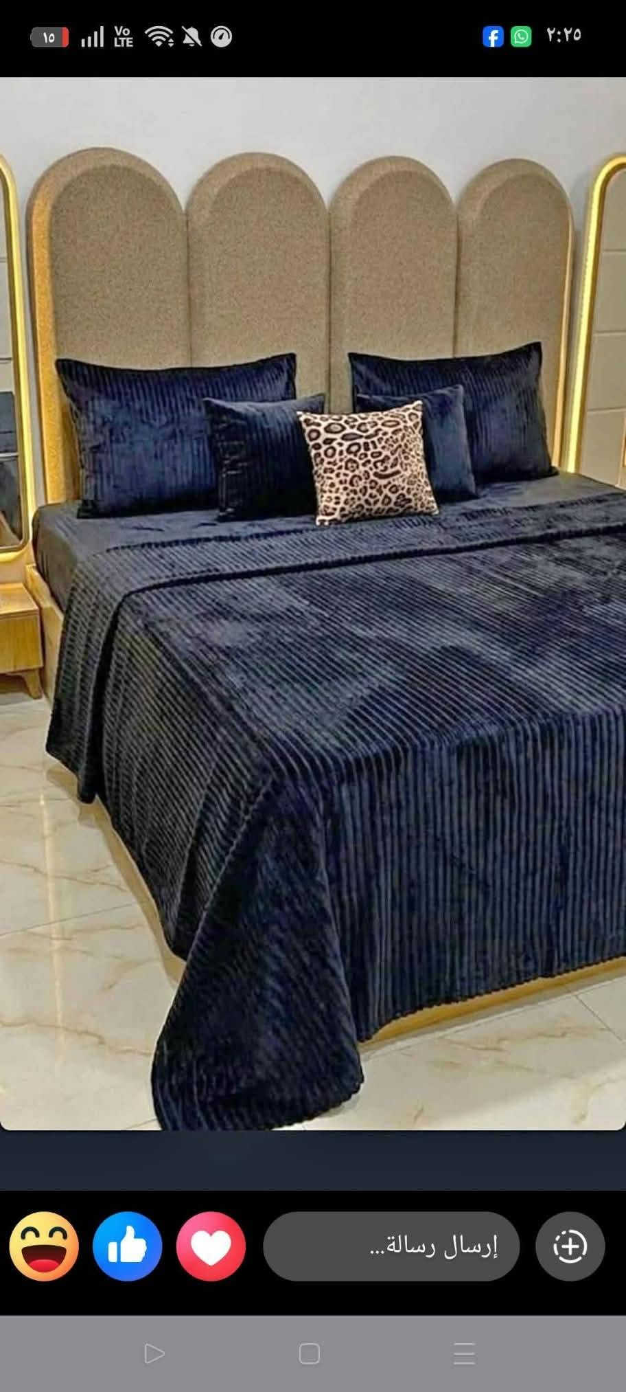 مساء الخير بنات متوفر مفروشات خياطه حسب الطلب أيضآ متوفر نضام ل7 قطع بنسبه لسعر حسب المديل المطلوب للحجز مراسلة الحساب او التواصل ع واتساب *********** متوفر توصيل داخل الشطره فقط

نص مكتوب في الصور:
- @hbo962025
- @h_h_h_025