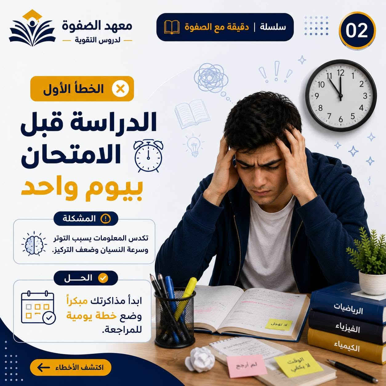 📚 هل وقعت بأحد هذه الأخطاء أثناء الدراسة؟
في هذا الكاروسيل جمعنا أكثر 5 أخطاء تمنع الطالب من التفوق الدراسي مع حلول عملية تساعدك على تحسين مستواك.
💬 اكتب لنا في التعليقات: أي خطأ تعتقد أنه أكثر شيء يؤثر على الطلاب؟
📍 بغداد – الزعفرانية | بداية شارع الكهرباء 📞 ***********
