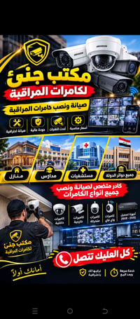 كاميرات مراقبة • تركيب وصيانة • دوائر الدولة مجاناً