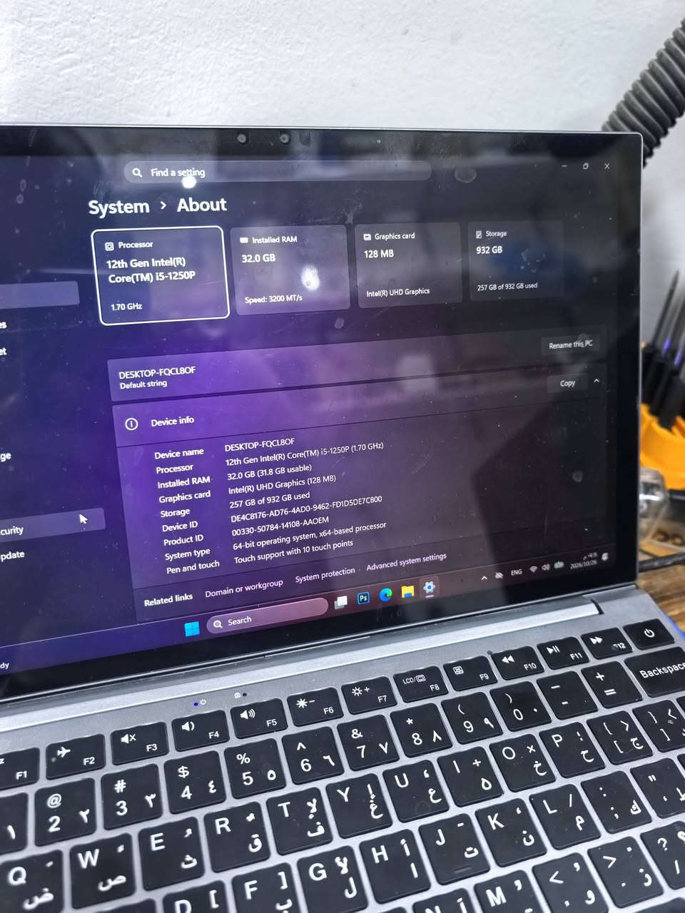 i5-1250P • ٣٢ جيجا رام • شاشة لمس
