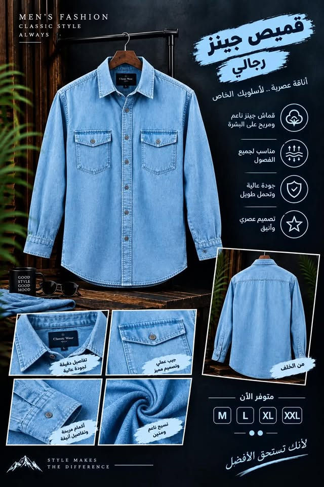 قميص شتوي • مبطن بفرو • مقاسات M L XL XXL
