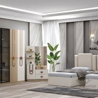 غرفة نوم ٥ قطع • كنتور ٢٢٠ سم • سرير ٩٠×٢٠٠