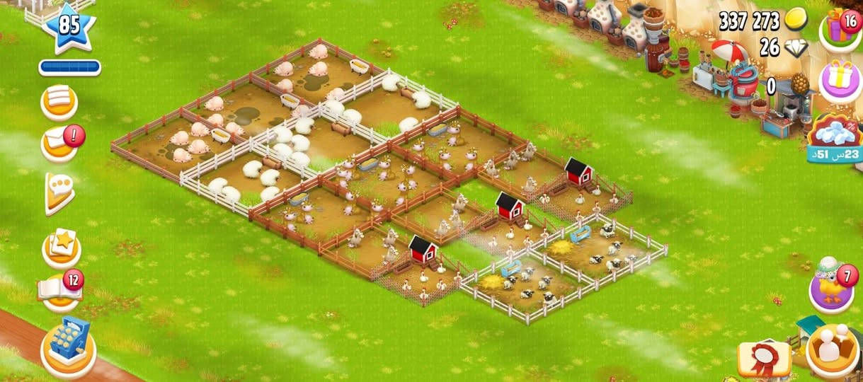 مزرعه لفل 85 ضمان حضر متجر  ✅

حضيره 10.000 

صومعه 2200

ارض مفتوحه كامله ضمان انشاء قديم ✅✅
السعر 45 ماستر 

شراي يتفضل خاص 👍✅

نص مكتوب في الصور:
- 85 337 273 26 0 16 7 12 23 س 51د
- 85 337 273 26 0 23س 51د 16 12 7
- Max
- سعة الحظيرة: 2/10000
- زيادة سعة التخزين إلى 10050
- 0/219
- 1/219
- 1752
- 1744
- الرجوع
- Max سعة الصومعة: 306/2200 60 32 30 28 22 20 20 20 12 12 10 10 شراء Farm Pass احصل على مخزون إضافي من Farm Pass زيادة السعة