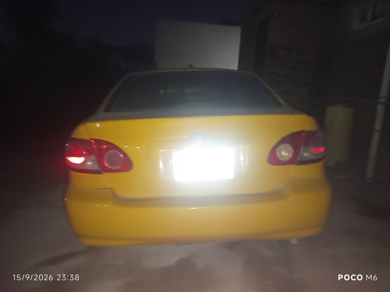 سياره كورولا موديل 2007 كفاله عامه ليبل واحد سياره ما تصرف عليه كبل للشارع رقم انكليزي كير مكينه فول تبريد ثلج  سعر 65 ورقه مكان السيارة كربلاء المقدسة الاتصال ***********

نص مكتوب في الصور:
- 15/9/2026 23:38 POCO M6
- 15/9/2026 23:38
- POCO M6