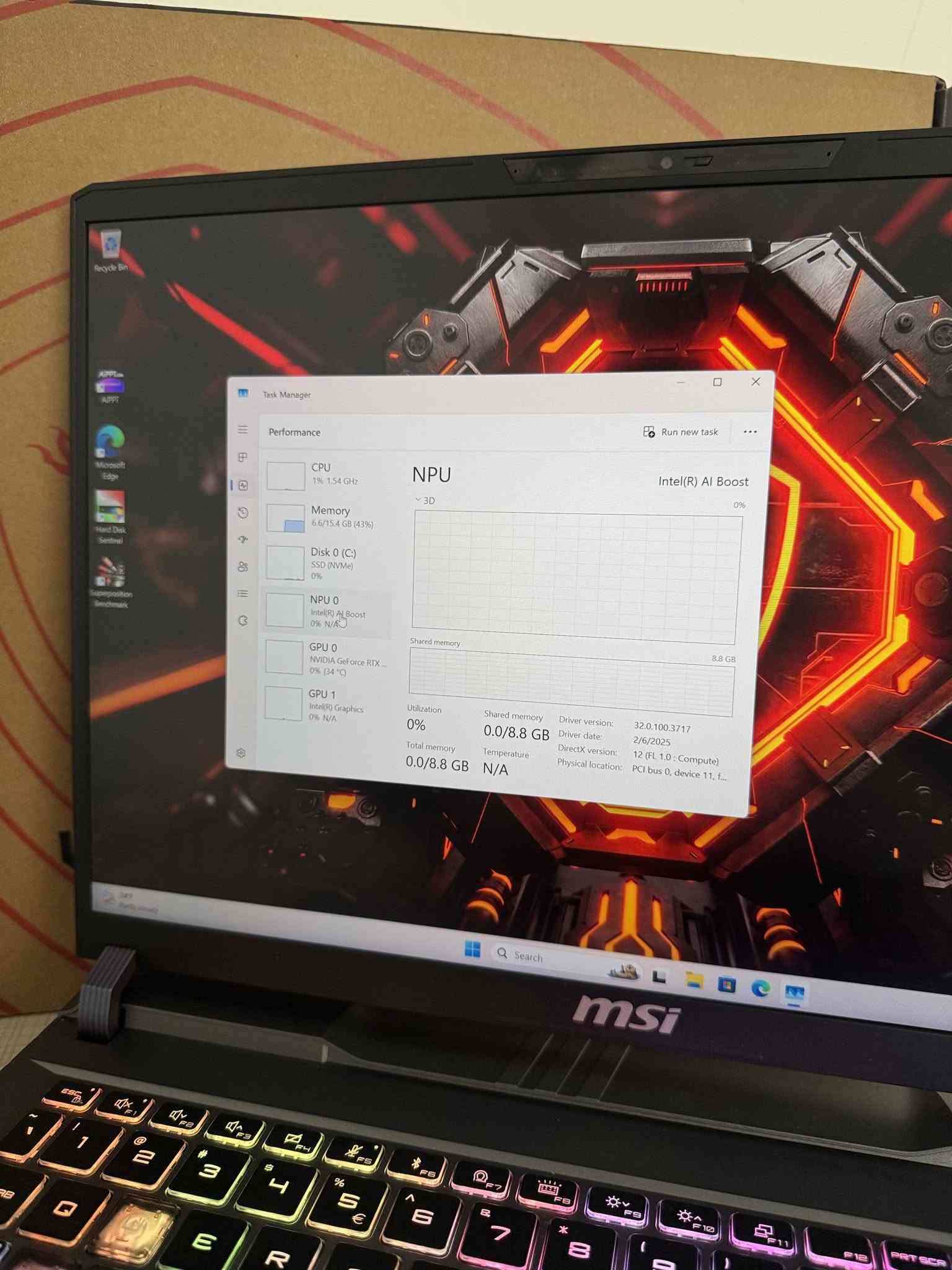 💻 MSI Vector 16 HX
• CPU: Intel Core Ultra 9 275HX (24 Core & 24 Thread)
• GPU: NVIDIA GeForce RTX 5080 16GB (175W)
• NPU: AI Boost 8G
• RAM: 16GB DDR5 5600MHz
• Storage: 1TB NVMe SSD
• Display: 16" 2K+ (2560x1600) IPS Anti-Glare 240Hz
• Charger: 330W
کوردی:
🔥 غولێکی ڕاستەقینە بۆ گەیەمینگ و کارە زۆر قورسەکان!
✨ زۆر زۆر خاوێنە، بە گەرەنتی ڕاستەقینە دەفڕۆشرێت.
🌐 بۆ زانینی نرخ و هەر تایبەتمەندییەکی تر سەردانی ئەم لینکە بکەن:
https://igoiraq.com/ckb/l/msi-vector-ultra-9-275hx-jn70e3wsb77dsdrs71f3wa981s8eznzb
📞 واتسئەپ: *********** | 🚕 گەیاندن بەردەستە
العربية (عراقي):
🔥 وحش حقيقي للألعاب والبرامج الثقيلة جداً!
✨ نظيف حيل بحالة ممتازة، ينباع مع الضمان الحقيقي.
🌐 لمعرفة السعر وأي تفاصيل أخرى يرجى زيارة هذا الرابط:
https://igoiraq.com/ckb/l/msi-vector-ultra-9-275hx-jn70e3wsb77dsdrs71f3wa981s8eznzb
📞 واتساب: *********** | 🚕 التوصيل متوفر

نص مكتوب في الصور:
- MSI Center Hardware Monitoring Features Support Member Center Hardware Monitoring CPU Usage 4 % NPU Usage 0 % GPU Usage 0 % GPU Name NVIDIA GeForce RTX 5080 Laptop GPU GPU AI TOPS 1334 GPU Clock N/A VRAM Clock N/A GPU Temperature N/A Disk 0 % Clean up the disk Memory 37 % Free up memory CPU Name Intel(R) Core(TM) Ultra 9 275HX NPU AI TOPS 13 CPU Temperature 42 °C RAM SSD 875.91 GB available 16 GB Fan 1 8 % 2285 RPM msi
- Find a setting System Display Advanced display Select a display to view or change its settings Display 1: Internal Display Display information Internal Display Display 1: Connected to Intel(R) Graphics Desktop mode 2560 x 1600, 240 Hz Active signal mode 2560 x 1600, 240 Hz Variable refresh rate Supported by driver Bit depth 8-bit Color format RGB Color space Standard dynamic range (SDR) Display adapter properties for Display 1 Choose a refresh rate A higher rate gives smoother motion, but also uses more power. More about refresh rate 240 Hz Dynamic refresh rate To help save power, Windows adjusts the refresh rate up to the selected rate above Dynamic refresh rate isn't supported. More about dynamic refresh rate Off Get help Give feedback
- Task Manager Performance Run new task CPU 1% 1.52 GHz Intel(R) Core(TM) Ultra 9 275HX % Utilization 60 seconds 0 100% Utilization Speed Base speed: 1% 1.52 GHz Sockets: 2.70 GHz 1 Cores: Processes Threads Handles 24 196 3360 93254 Logical processors: 24 Virtualization: Enabled Up time L1 cache: 2.4 MB 0:13:12:13 L2 cache: 40.0 MB L3 cache: 36.0 MB Memory 6.6/15.4 GB (43%) Disk 0 (C:) SSD (NVMe) 4% NPU 0 Intel(R) AI Boost 0% N/A GPU 0 NVIDIA GeForce RTX ... 0% (34 °C) GPU 1 Intel(R) Graphics 0% N/A Search msi
