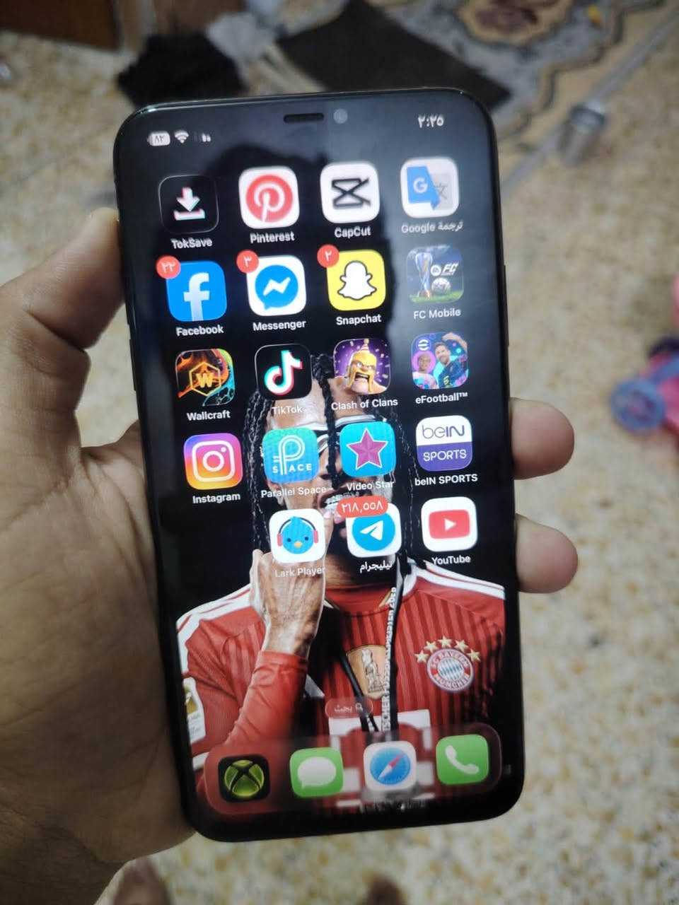 11 برو ماكس مبدل شاشة وبطارية اصليات 100 البطارية
ذاكرة 256  كامرات مرات يوكفن مرات يشتغلن اكثر شي يشتغلن سعرة 230 بي مجال 

رقمي ***********

مكاني ..بغداد ...بشعب ...حي اور
