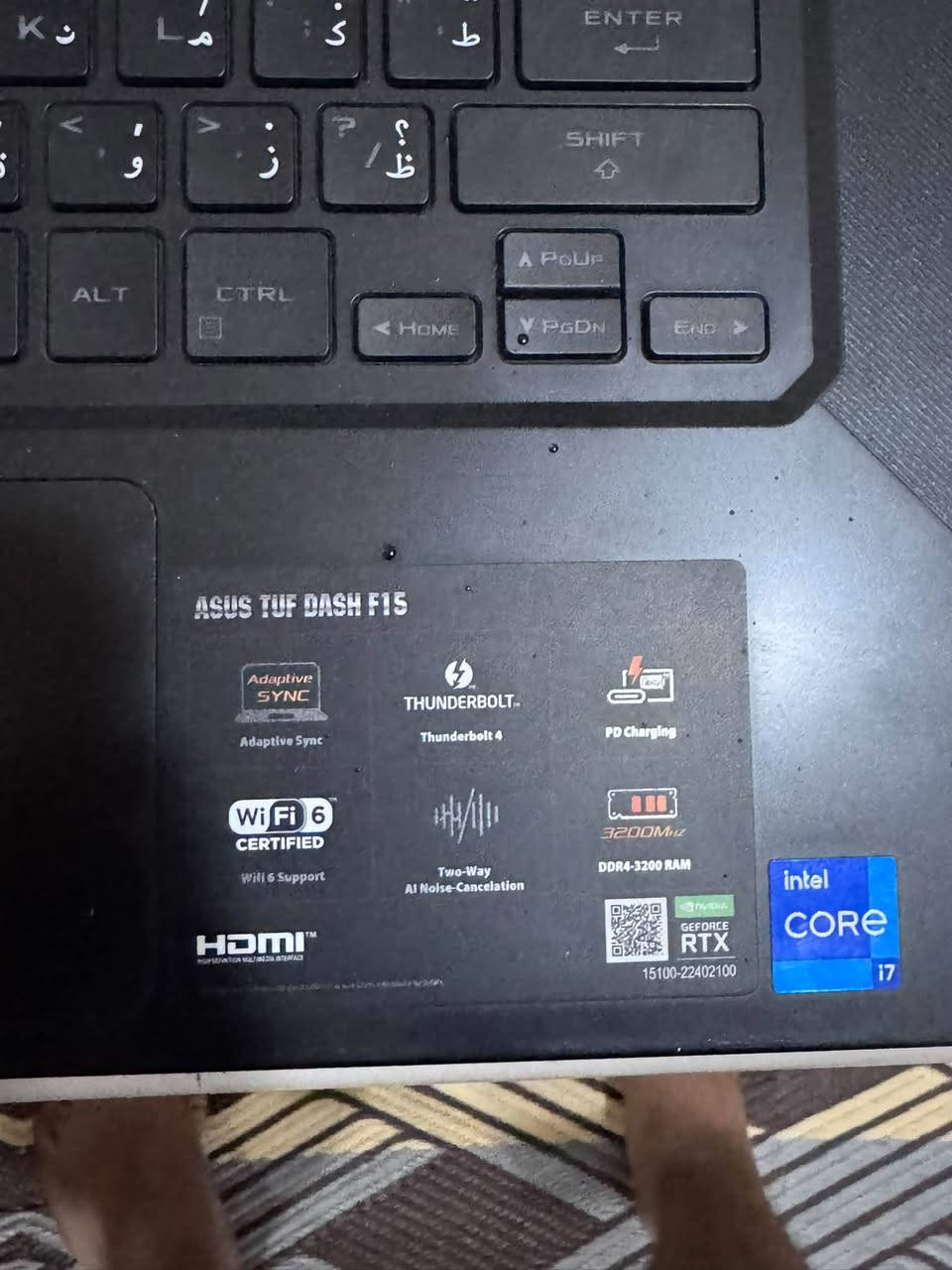 ASUS TUF Dash F15 • RTX 3050 Ti ٤GB • ٥١٢GB SSD