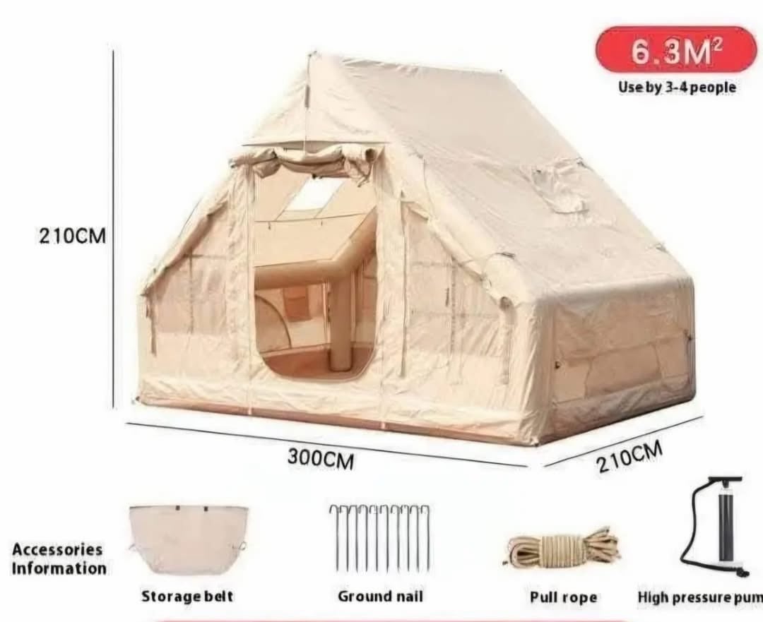 🏕️ نومة الفندق بالطبيعة 🌿⛺

⛺ خيمة نفخ وزنها 15.5 كيلو
💪 قماش أوكسفورد قوي وغني عن التعريف
🛡️ أرضية جلد PVC
🌧️ ضد المطر وأشعة الشمس
💨 سهلة وسريعة النفخ
☀️❄️ مناسبة للاستخدام صيف وشتاء

✨ تحتوي على:🏕️
✅ نافذة بانوراما
✅ فتحة مخصصة للدفاية
✅ 6 شبابيك
✅ بابين
✅ جميع الشبابيك والأبواب مجهزة بشبك ناموسية للحماية من الحشرات

💰السعر ( 250 ) الف

📏 القياسات:
الطول: 300 سم
العرض: 200 سم
الارتفاع: 200 سم

📞 للطلب والاستفسار: ***********
📍 العنوان: بغداد  – الرساله شارع الضغط