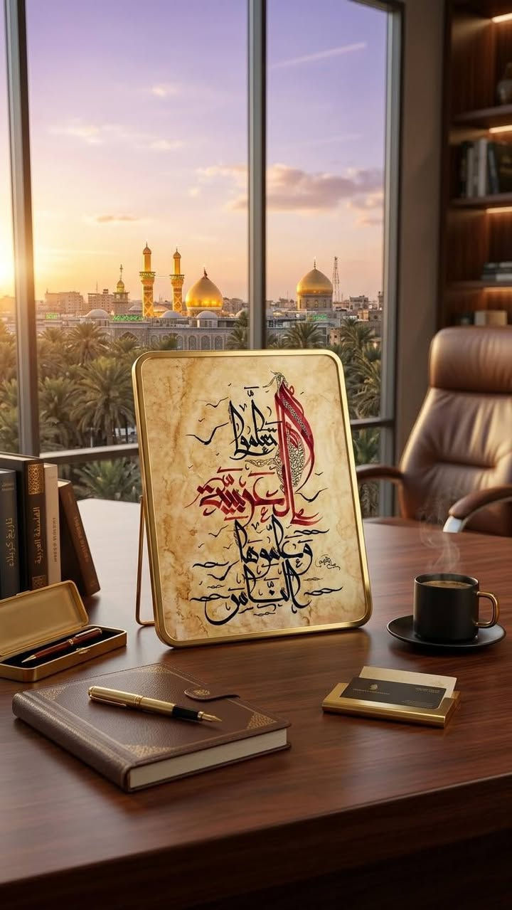 أكواب إيمانية • طقم صواني فاخر • لوحة مكتبية فاخرة