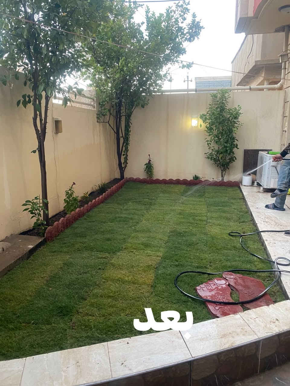 سلام عليكم هذا شغلنه كادر كامل نشتغل مزارع وحدائق تصميم وتنصيف وزرع أشجار وتقليم داخل وخارج كركوك الي عنده شي يتواصل وياي خاص او رقم تلفون ***********

نص مكتوب في الصور:
- قبل
- بعد