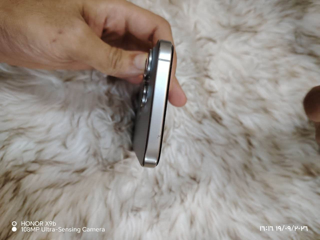 iPhone 15 pro Max 
ذاكره 256
تك سيم 
بطاريه 80
نضافه فول 
مبدل شاشه GX
ا￼حسن نوعيه بل سوك 
السعر خاص و مناسب 

وتساب ***********
￼

نص مكتوب في الصور:
- HONOR X9b 108MP Ultra-Sensing Camera 2023/09/19 16:16
- HONOR X9b
- 108MP Ultra-Sensing Camera
- ١٦:١٦ ١٩/٠٩/٢٠٢٦
- HONOR X9b 108MP Ultra-Sensing Camera 16:46 19/09/2026
- HONOR X9b 108MP Ultra-Sensing Camera 17:16 19/09/2026