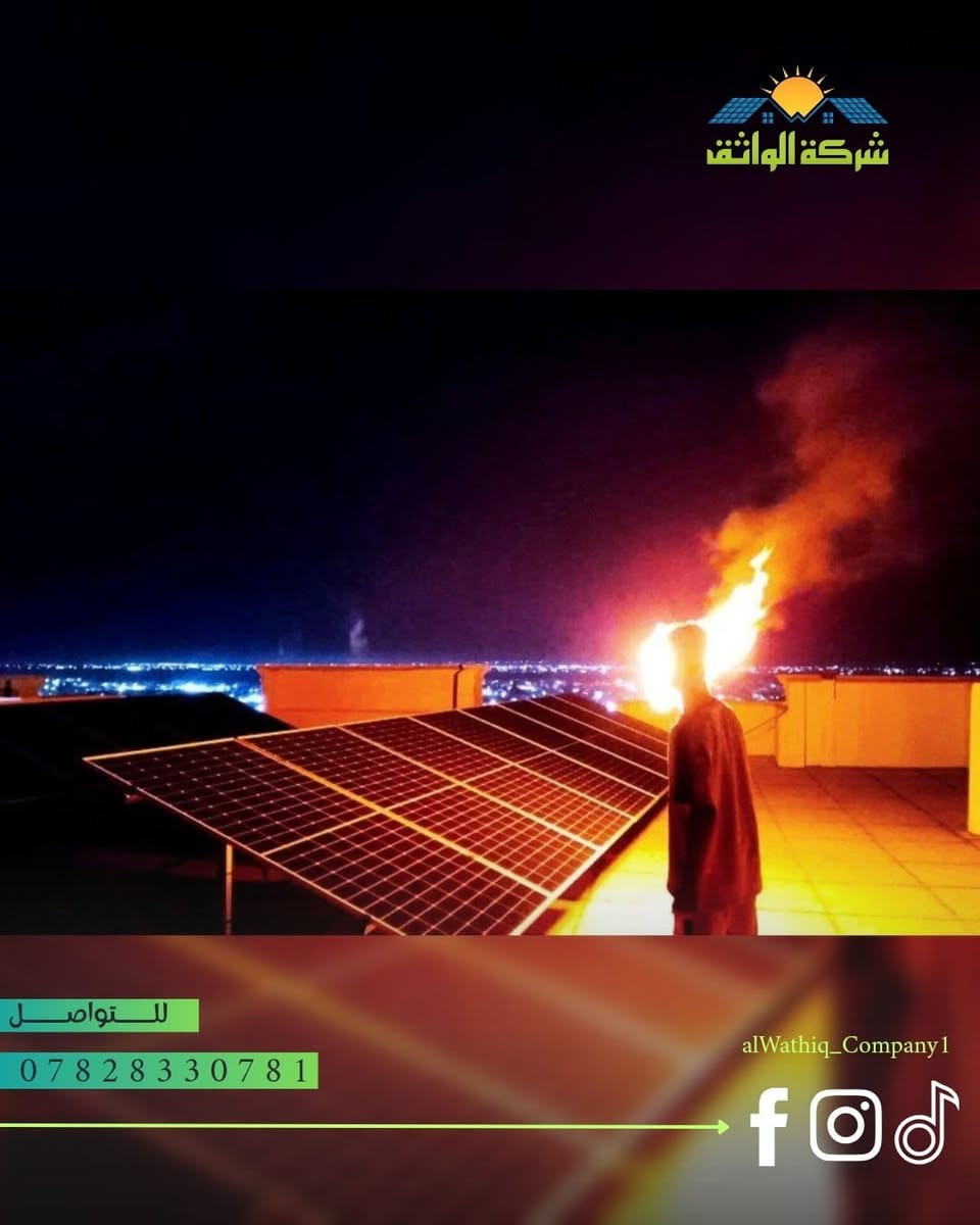 بفضل الله أنجزت ونفذت كوادر شركة الواثق ، منظومة طاقة شمسية متكاملة  يوم الأحد الموافق 2026/9/13 ، بأعلى المواصفات الهندسية لأحد زبائن شركتنا في قضاء الشرقاط منطقة " الطــوب "  وكانت تفاصيلها : 

-  الواح شمسية فلادلفيا حجم 600 واط عدد 16
- بطارية ليثيوم فلستي حجم 17.5 كيلو واط ،عدد 2
- انفيرتر فلستي حجم 12  كيلو واط

كما تؤكد إدارة  شركة الواثق للطاقة الشمسية استمرارها في تقديم عروض مميزة تناسب مختلف الاحتياجات، وهي كالآتي:

العرض الأول

- القدرة: 15 نهاري / 15 ليلي.
- ألواح شمسية جينكو حجم 600 واط عدد (7) ضمان 10 سنوات
- بطارية ليثيوم حجم 15 كيلو واط ضمان 5 سنوات.
- انفيرتر فلستي حجم 6 كيلو واط ضمان سنة واحدة.

العرض الثاني

- القدرة: 10 نهاري / 10 ليلي.
- ألواح شمسية جينكو حجم 600 واط عدد (5) ضمان 10 سنوات.
- بطارية ليثيوم حجم 10 كيلو واط ضمان 5 سنوات.
- انفيرتر فلستي حجم 6 كيلو واط ضمان سنة واحدة.

العرض الثالث

- القدرة: 10 نهاري / 7 ليلي.
- ألواح شمسية جينكو حجم 600 واط عدد (5)ضمان 10 سنوات.
- بطارية ليثيوم حجم 7.5 كيلو واط ضمان 5 سنوات.
- انفيرتر فلستي حجم 4 كيلو واط ضمان سنة واحدة.

العرض الرابع

- القدرة: 8 نهاري / 7 ليلي.
- ألواح شمسية جينكو حجم 600 واط عدد (4)ضمان 10 سنوات.
- بطارية ليثيوم حجم 7.5 كيلو واط ضمان 5 سنوات.
- انفيرتر فلستي حجم 4 كيلو واط ضمان سنة واحدة.

العرض الخامس

- القدرة: 6 نهاري / 2.5 ليلي.
- ألواح شمسية حجم 600 واط عدد (3) ضمان 10 سنوات.
- بطارية ليثيوم حجم 2.5 كيلو واط ضمان 5 سنوات.
- انفيرتر فلستي حجم 4 كيلو واط ضمان سنة واحدة.

للتواصل والاستفسار :
📞 ***********
(إتصال أو واتساب).

إعلام شــــــركة الواثق  
2026/9/13 |  الاحـد
