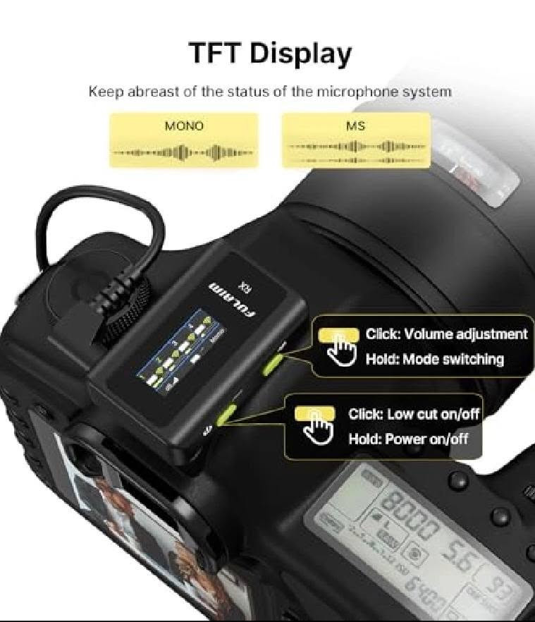 مايك حترافي جديد غير مستخدم للبيع يرهم للكامرة+ المبايل
السعر:160 الف

FULAIM X6 Pro Wireless Lavalier Microphones with 4 Transmitter
 رقم تواصل :***********
