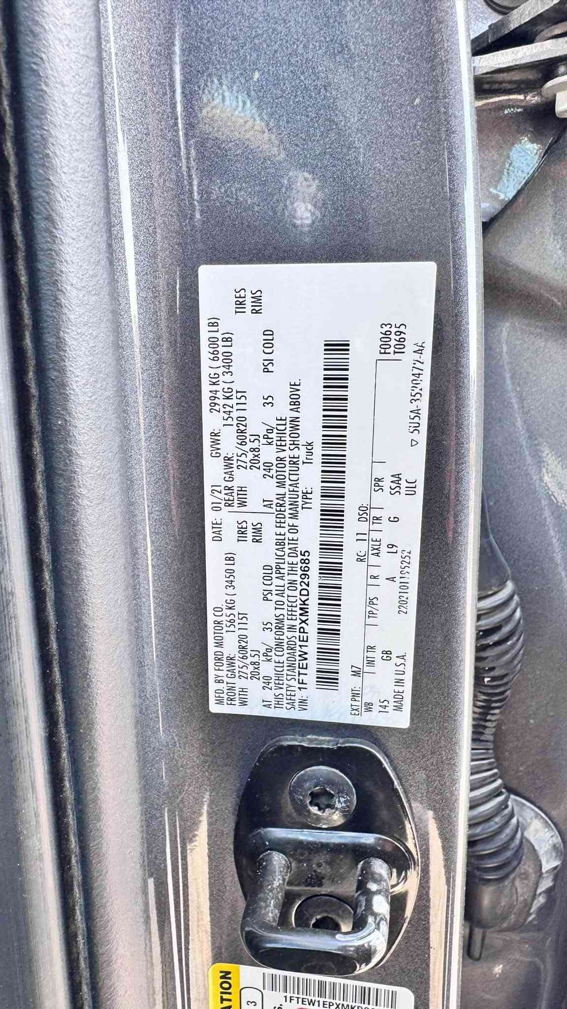 فورد F-150 STX • ٢٠٢١ • ٧٧٠٠٠ ميل