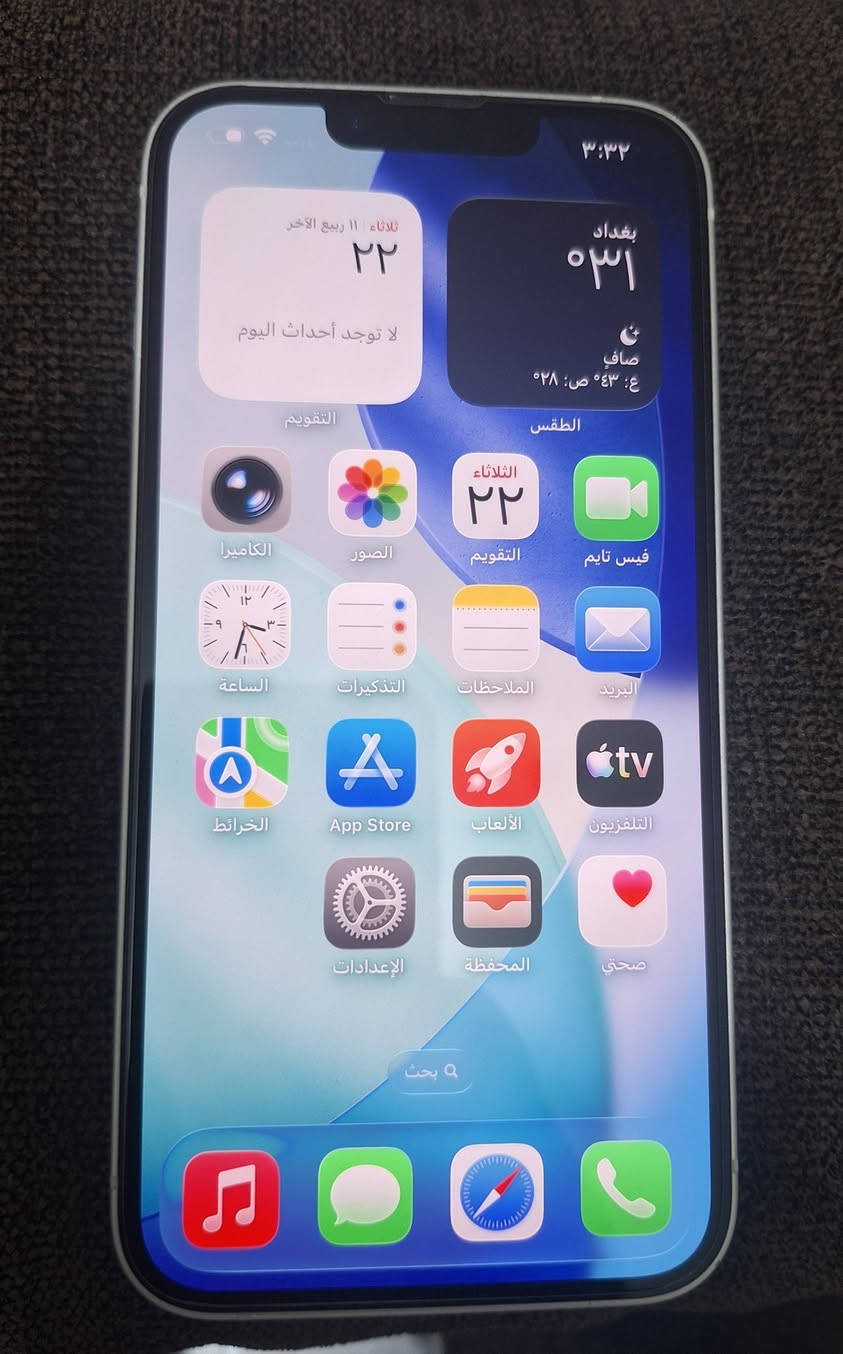السلام عليكم موبايل ايفون ١٤ العادي ذاكره ١٢٨ بطارية ٨٩ السعر ٥٢٥ بي مجال للاستفسار الاتصال على الرقم ***********

