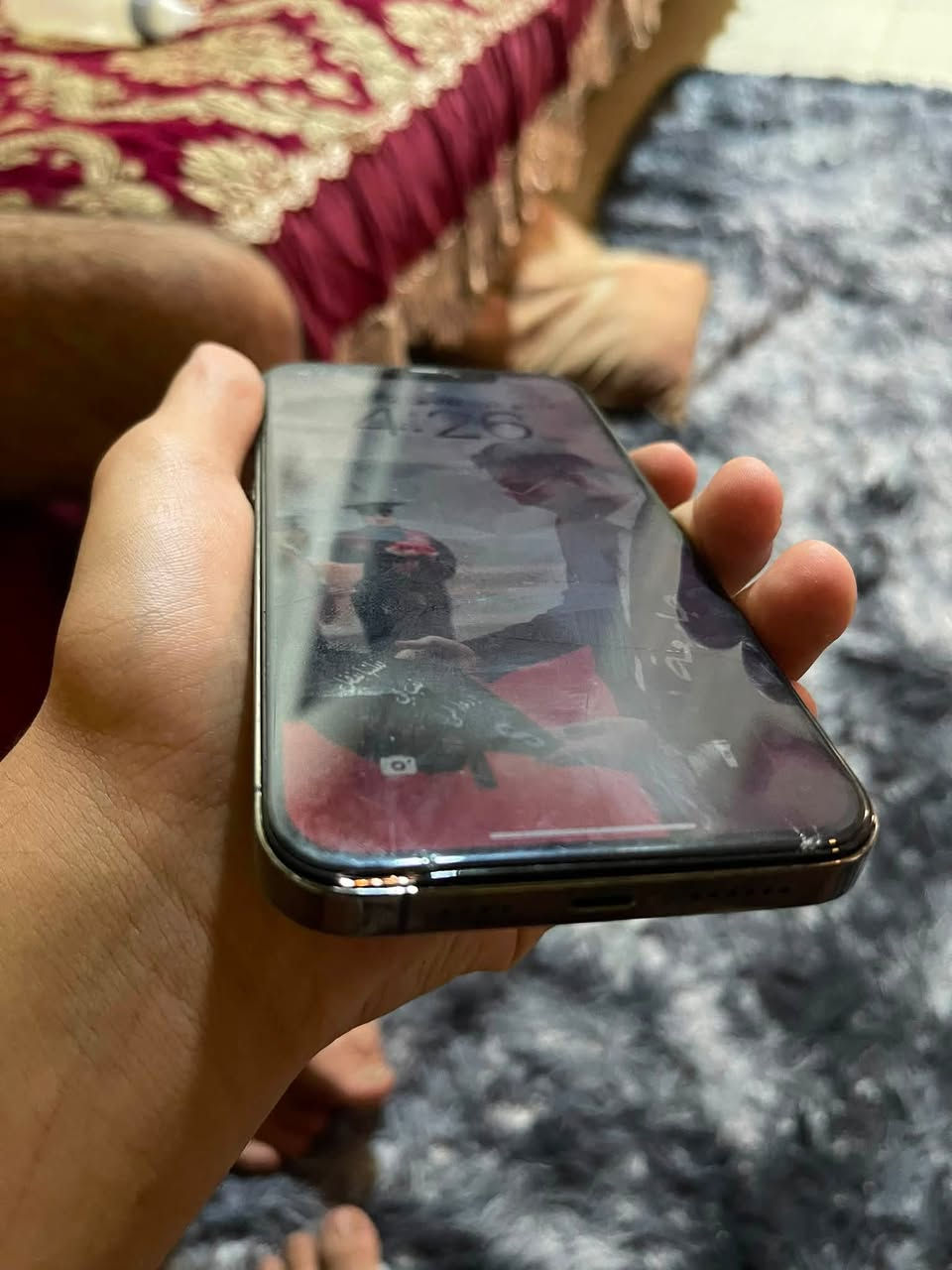 سلام عليكم ايفون ١٢ برو ماكس ذاكرة 256 الجهاز بي فطور بل ضهر والشاشة مبدله ويحتاجلها تبديل بس تشتغل طبيعي بطاريته ٧٧ والكامرة 2.5 تشتغل و الأمامية تشتغل الجهاز بس شاشة مبدل ٢٧٠ وبي مجال *********** العنوان بغداد الكرادة
