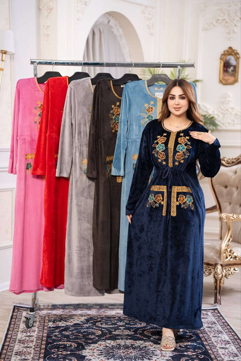 دشداشة نسائي • مخمل سوفت • مقاسات L XL XXL 3XL
