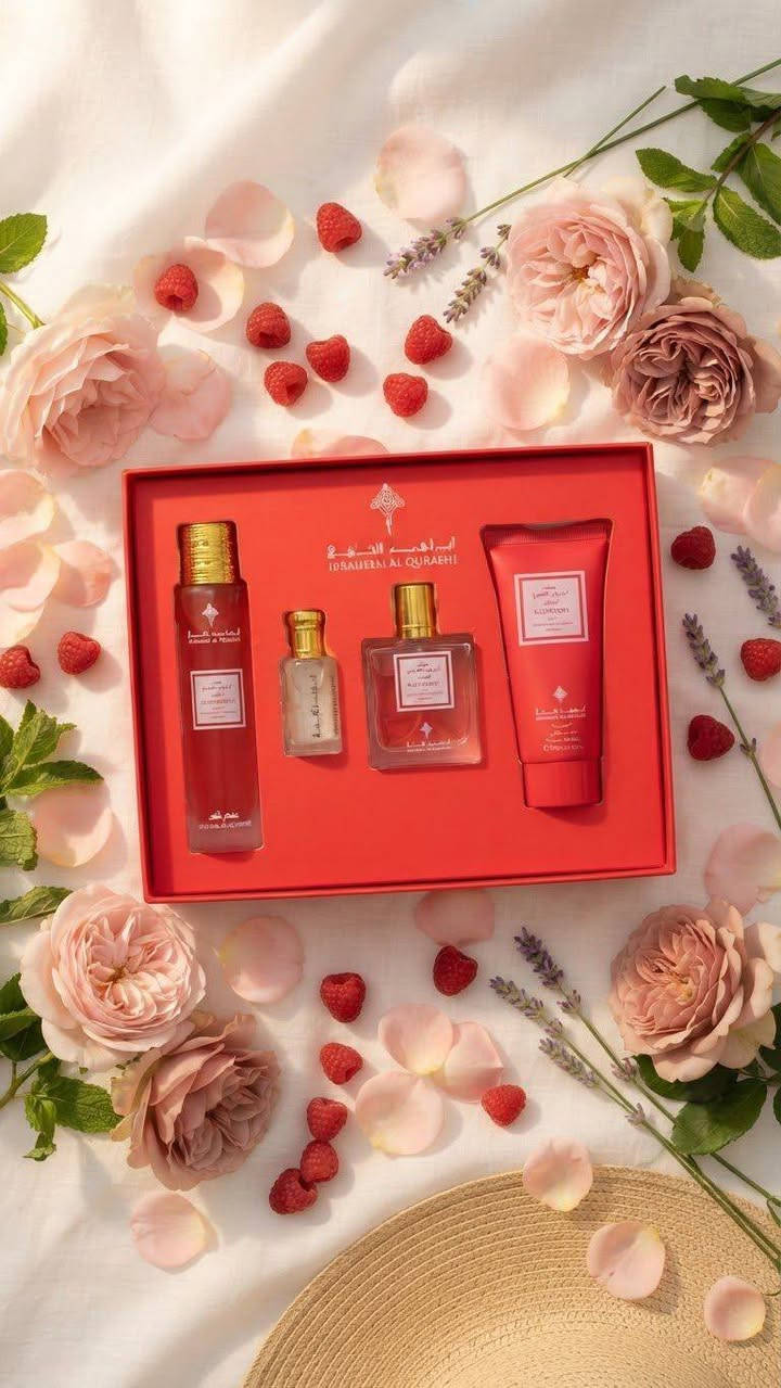 بكج كامل من إبراهيم القرشي 
مخمريه ، عطر شعر،  مسك ، عطر 
ثباتيه وفوحان ٢٤  ساعه 
للطلب والاستفسار مراسله الصفحه 
واتساب *********** 
يوجد خدمه توصيل بغداد والمحافظات 
#عطور #ملابس #احذيه #مكياج_ماركات
