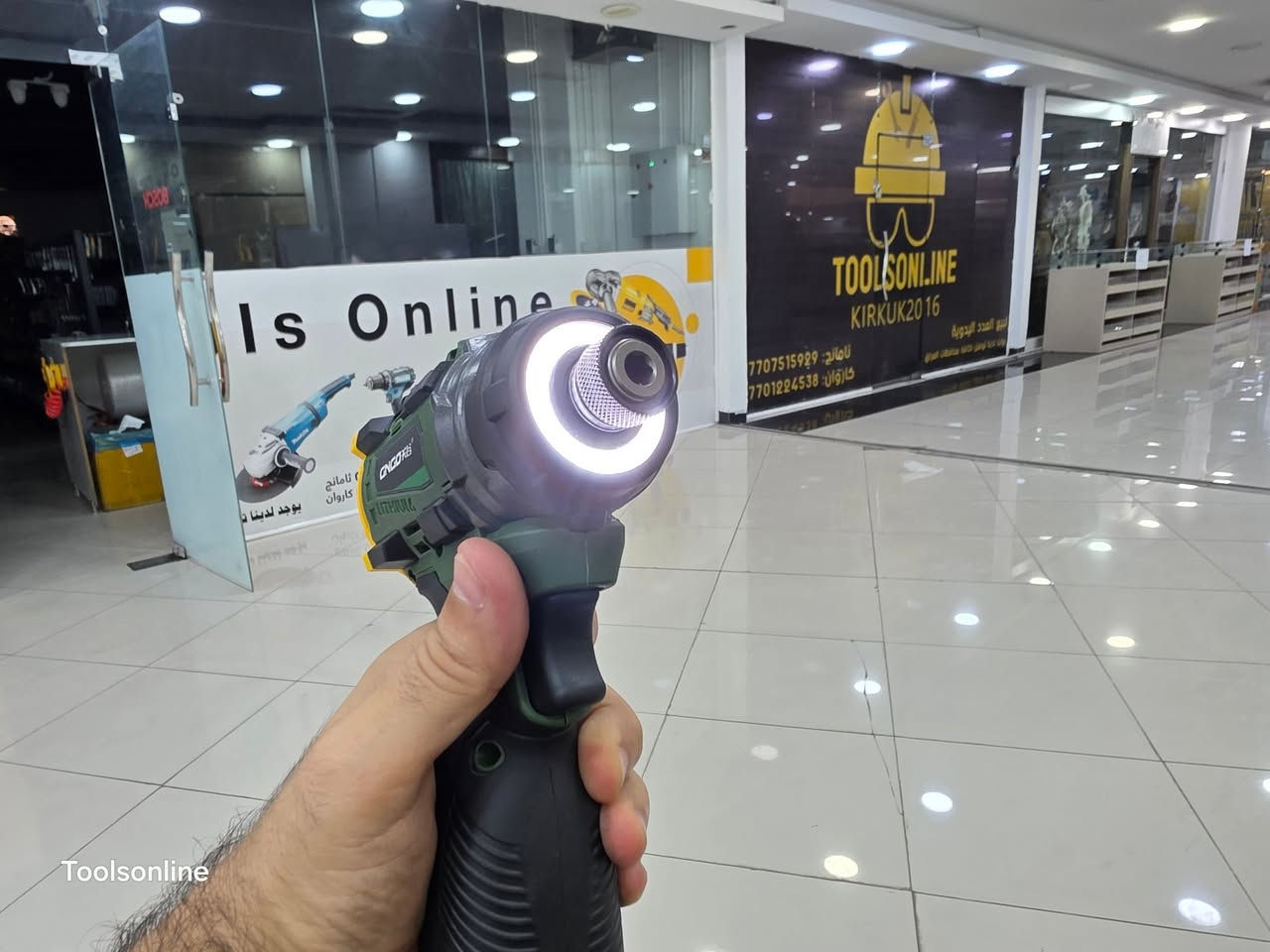كود 16790
دريل شحن امباكت 16 فولت بطاريتين كل بطارية بيه 8 خلايا تحكم بالسرع مع اضاءة ليد دائرية نوعية جدأ ممتازة 
سعر: 75 الف

نص مكتوب في الصور:
- Toolsonline