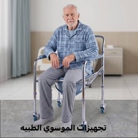 كرسي صحي • قابل للطي • عجلات ٣٦٠