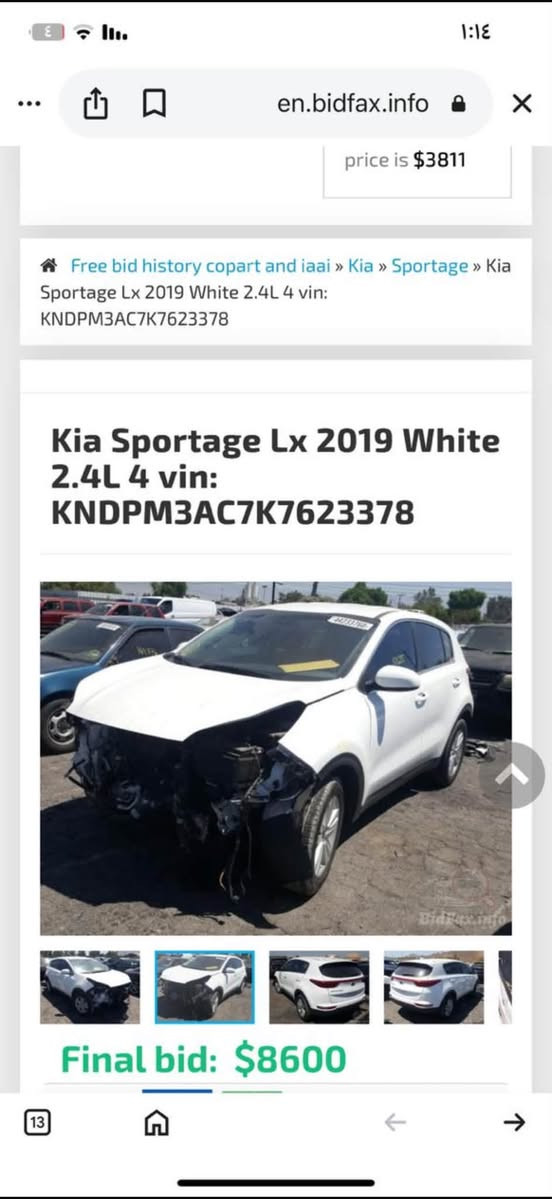 سبورتج 2019 وارد امريكي gdi2400 
مواصفات عادية
حادثها والسونار بالصوره
رقم بغداد 143$ وبيهه مجال بسيط مستعجل على بيعتهه
تايرات جديده
ادامة جديده وكامله
نوزلات وبلكات جديده
باتري جديد
عنواني بغداد الطائيين قرب الكاظمية
*********** واتساب فقط

