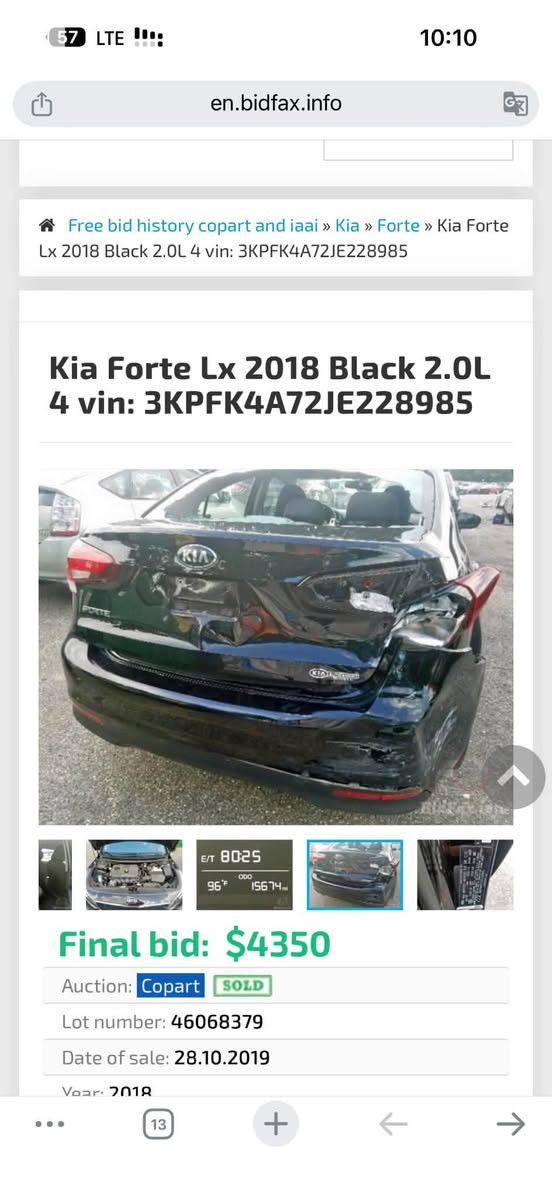 السلام عليكم…
كيا فورتي للبيع موديل 2018 أمريكي حادثه مبين بالصور رقم سليمانيه مكفوله كير ومحرك تبريد ثلج لايت زنون السعر 115 وبي مجال مكاني بغداد حي الجامعه الاستفسار الاتصال بالرقم ***********
