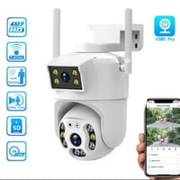 كامرة مراقبه علطاقه الشمسه سعرهه ٢٥  نص مكتوب في الصور: - 4MP HD 2.4GH...
