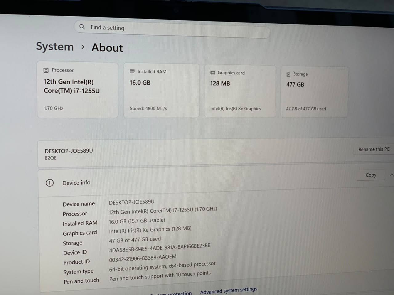 لينوفو Yoga 7i • كور i7-١٢ • ١٦ جيجابايت رام