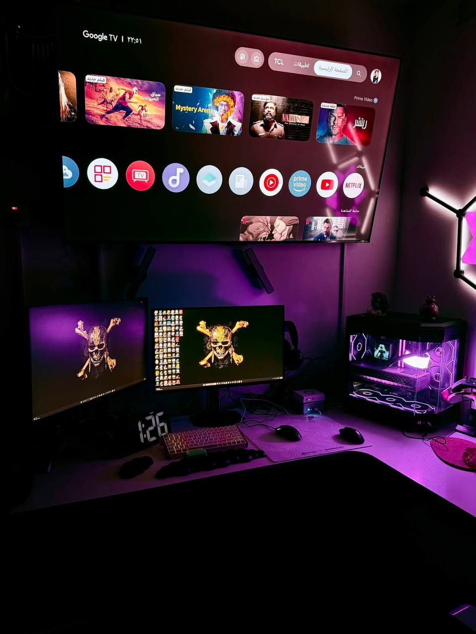 ست اب للبيع

السلام عليكم

Gaming Setup كامل للبيع بحالة مرتبة جداً، والقطع مختارة بعناية.

🖥️ PC SETUP

CPU: AMD Ryzen 7 7700
Motherboard: GIGABYTE X870
GPU: Sapphire NITRO+ Radeon RX 9070 XT — أعلى نسخة
RAM: 32GB DDR5 6400MHz Manta
SSD: 1TB M.2 NVMe — جديد وغير مستخدم
CPU Cooler: 360mm AIO Liquid Cooler
PSU: RIUX 850W 80+ Gold — Full Modular
Case: DARKFLASH DY470
Custom Fans مرتبة
AsiaHorse Cable Management / Sleeved Cables

سعر الـPC فقط: 3,150,000 IQD

ومتوفر تبديل المعالج إلى AMD Ryzen 7 7800X3D مع دفع فرق السعر.

⸻

🖥️ MONITORS

Redmi G Pro

27-inch
2560×1440 QHD — 2K
Mini LED
180Hz Refresh Rate
1152 Local Dimming Zones
2000 nits Peak Brightness
hdr 2000
100% sRGB
100% DCI-P3
1ms Response Time
شاشة Gaming احترافية بألوان وتباين عاليين

السعر: 340,000 IQD

MSI

27-inch
2560×1440 QHD — 2K
IPS
180Hz Refresh Rate

السعر: 220,000 IQD

⸻

🎮 ACCESSORIES

MTS 3KVA Online UPS — 350,000 IQD
Professional White Glass Mouse Pad — 50,000 IQD
Glorious Model D 2 Wireless Mouse — 100,000 IQD
Pulsar V4 Medium Mouse — 100,000 IQD
Keychron Wooden Magnetic Mechanical Keyboard — 130,000 IQD
HyperX Cloud III Wireless Headset — جديد، غير Open Box — 130,000 IQD
Xbox Controller — جديد وغير مستخدم —  100,000 IQD
عدد 2
⸻

🪑 الميز والكرسي

الكرسي: مرتب ومريح  ستنكر— 150,000 IQD
الميز: عملاق حرف L، العرض مترين والعمق 122 سم، تفصيل خاص — 250,000 IQD

⸻

💻 MINISFORUM MINI PC

MINISFORUM AI Mini PC

CPU: AMD Ryzen 7 8745HS
GPU: AMD Radeon 780M
RAM: 16GB DDR5 5600MHz
SSD: 512GB M.2 PCIe Gen4
الاستخدام: حوالي أسبوع فقط
كامل الملحقات
حالة مرتبة جداً

السعر: 600,000 IQD

⸻

🎯 DMA

DMA كاملة بكل تفاصيلها وملحقاتها

السعر: 500,000 IQD

اشتراك

كل القطع بعدهم بالضمان كامل العلب والتفاصيل استخدام بسيط
⸻

📍 الموقع: بغداد — حي الجهاد

للاستفسار والتواصل:

***********
***********

واتساب أو اتصال ما متواجد فيس.
