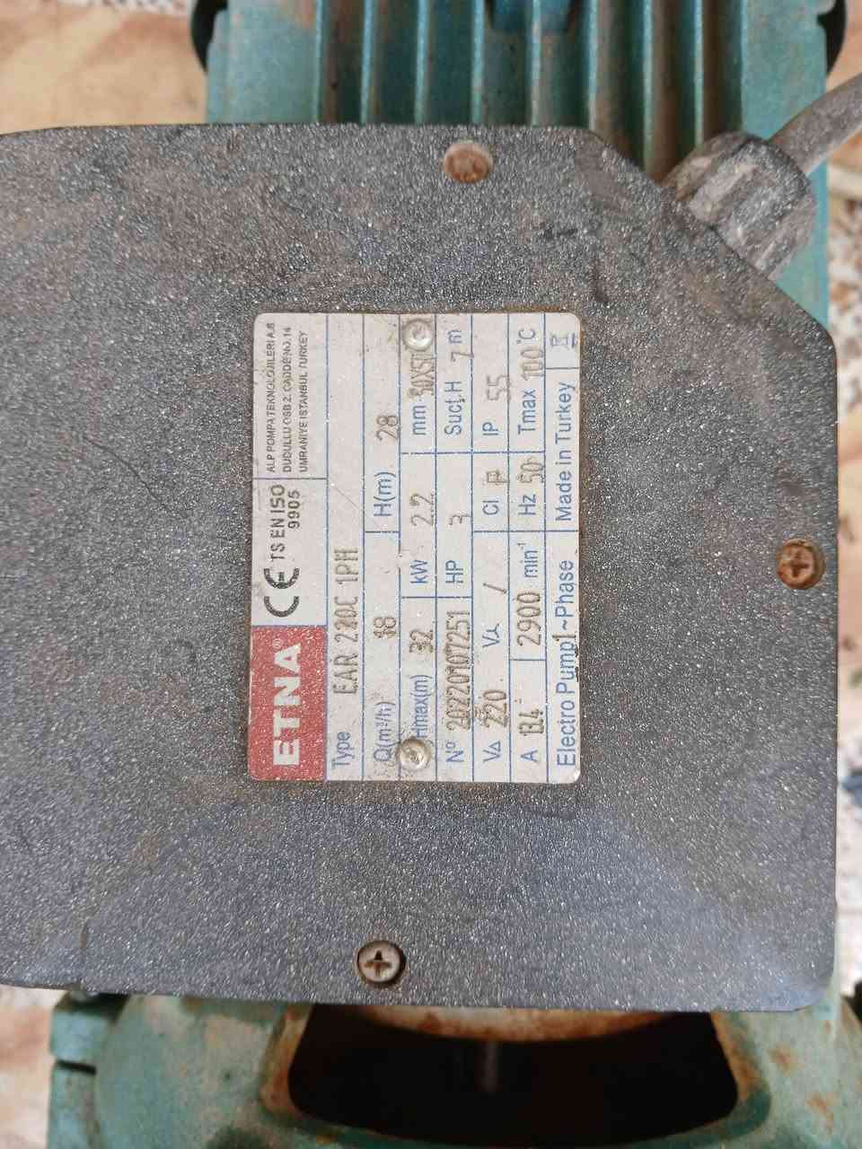 مضخه تركيا ضغط عالي ٣حصان ٢انج٢ سنكل ***********سيدرحيم
