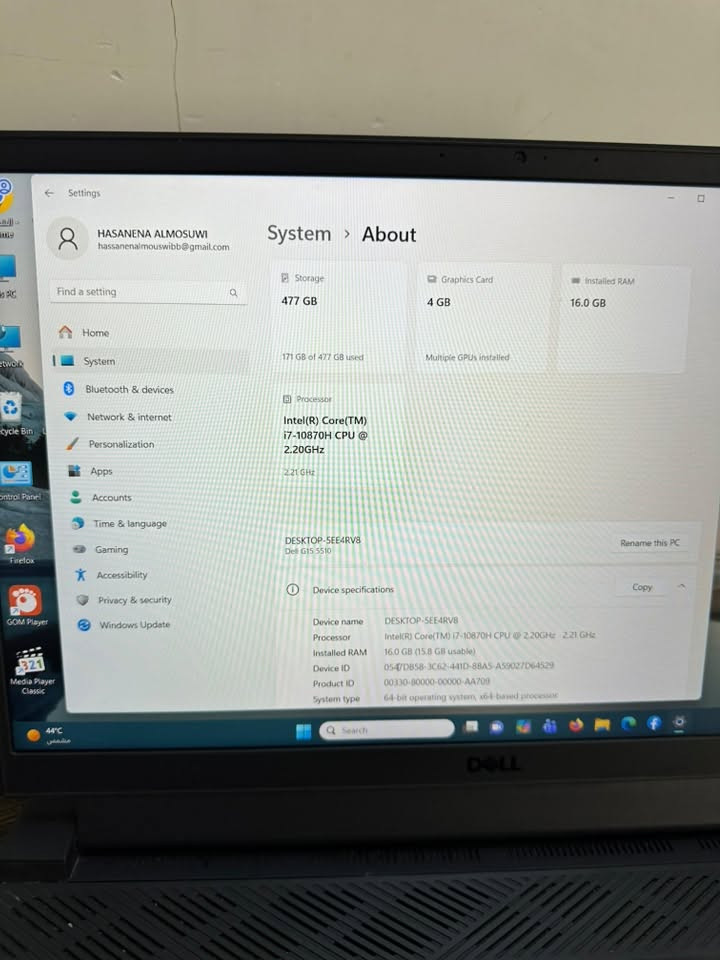 للبيع لابتوب Dell G15 5510 Gaming

🔹 المعالج: Intel Core i7-10870H (جيل عاشر - 8 Cores / 16 Threads)
🔹 كرت الشاشة: NVIDIA GeForce RTX 3050 4GB
🔹 الرام: 16GB
🔹 التخزين: SSD 512GB
🔹 الشاشة: 15.6 إنج
🔹 نظام التشغيل: Windows 11 Pro 64-bit

الجهاز ممتاز للألعاب، التصميم، المونتاج، البرمجة، والأعمال الثقيلة، وأداؤه سريع جدًا بفضل معالج i7 والـ SSD.

✅مكاني كربلاء الهندية 
📩 للاستفسار ***********
