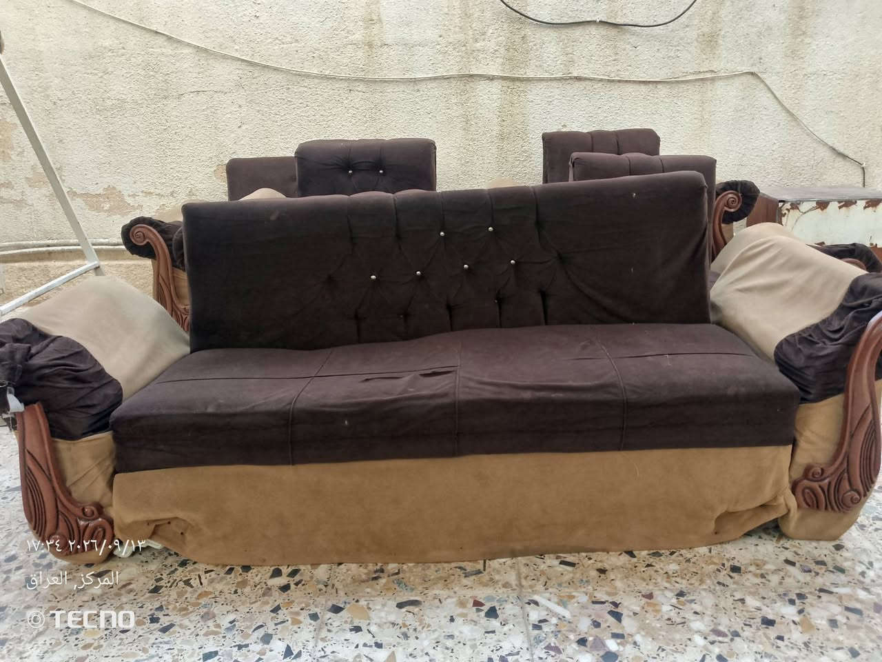 السلام عليكم تخم للبيع تعبان حيل الياخذه مايخذه للستقبال ياخذه للهول مال كعده مو مال خطار السعر شكد ما تدفعون اقل شي عشرين ٣كراسي واقنفتان وقنفه صغيره العنوان سامراء للتواصل الرقم واتساب ***********

نص مكتوب في الصور:
- ١٧:٣٨ ٢٠٢٦/٠٩/١٣
- المركز, العراق
- TECNO
- ١٧:٣٤ ٢٠٢٦/٠٩/١٣
- ٠١٠٢٢٠٢٢٦٠٩/١٣
- المركز العام
- ١٧:٣٠ ٢٠٢٦/٠٩/١٣
- ١٧:٢٧ ٢٠٢٦/٠٩/١٣
- المكرز العراق