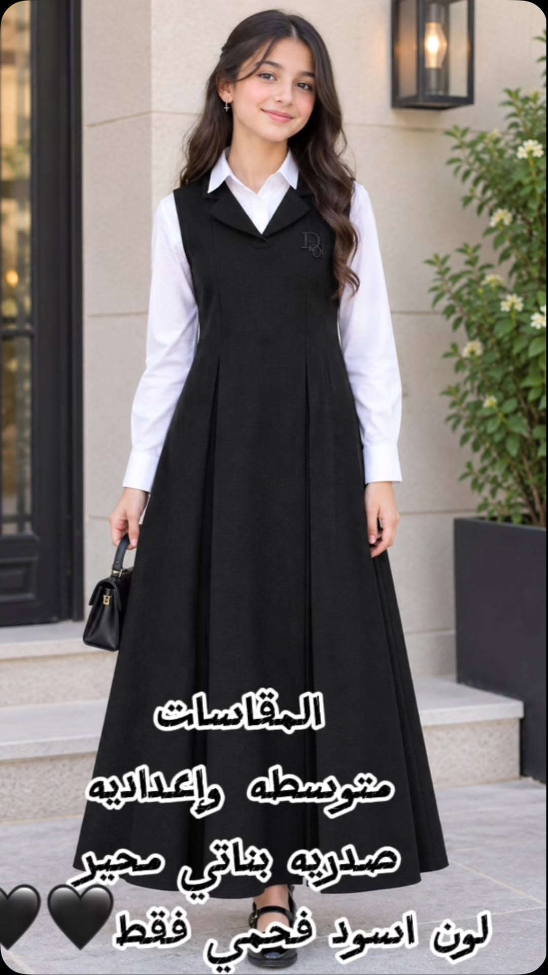 

نص مكتوب في الصور:
- المقاسات متوسطه واعداديه صدريه بناتي محير لون اسود فحمى فقط