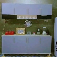 كاونتر خشب MDF ارضي وملحق قياس مترين وسنك متر و20 مرمر سعر 300 الف