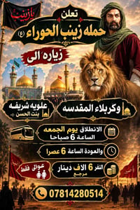 حملة زينب الحوراء • كربلاء المقدسة • عوائل فقط