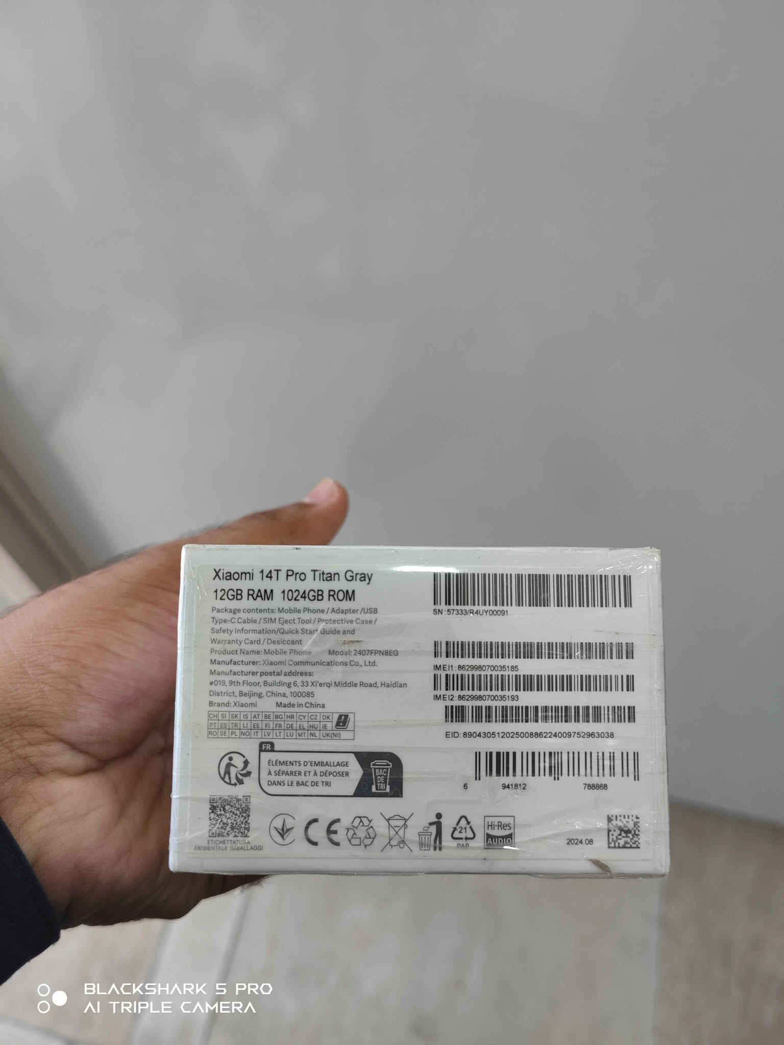 Mi 14T Pro
Global 2 Sem
1TB
Kaml ashya 100%100xawen
Patri 94
600hazaru majale kam
La karkukm gayandn haya
***********
..........
شاومي14تي برو
نسخة عالمية دبل سيم
كامل ملحقات 
نضافة100بالمية
بطارية 94
ذاكرة تيرا
مكاني كركوك توصيل متوفر
*********** كركوك, العراق

نص مكتوب في الصور:
- BLACKSHARK 5 PRO AI TRIPLE CAMERA